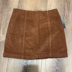 Brown Corduroy Mini Skirt